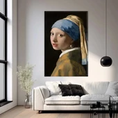 İnci Küpeli Kız Kanvas Tablo thumbnail 1