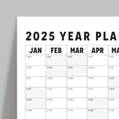 2026 Yıllık Planlayıcı Duvar Takvimi, Aylık Planlayıcı Aile Takvimi, Siyah Beyaz Takvim thumbnail 3