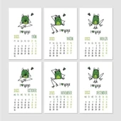 Yoga Takvim Yoga Yapan Kurbağa Türkçe İngilizce 2026 Masa Takvimi Yeşil - 6