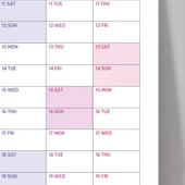 2026 Yıllık Planlayıcı Duvar Takvimi, Gökkuşağı Renkleri, Rainbow, Dikey thumbnail 6