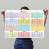 Amerikan Standardı 2026 Yıllık Planlayıcı Duvar Takvimi, Rengarenk, United States Calendar, Colourful Pastel, Horizontal thumbnail 2