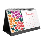 Çiçek Galerisi 2026 Masa Takvimi, Rengarenk Çiçekli Takvim, 2026 Desk Calendar, Flowers Calendar 2026, Floral Calendar thumbnail 1