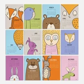 2026 Takvim, Sevimli Hayvanlar Duvar Takvimi, A4 Poster Takvim, 33x48 cm Poster Takvim, Renkli ve Eğlenceli - 2