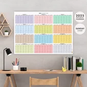 Amerikan Standardı 2026 Yıllık Planlayıcı Duvar Takvimi, Rengarenk, United States Calendar, Colourful Pastel, Horizontal thumbnail 1