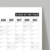 2026 Yıllık Planlayıcı Duvar Takvimi, Aylık Planlayıcı Aile Takvimi, Siyah Beyaz Takvim thumbnail 4