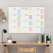 2025 -2026 Akademik Duvar Takvimi, Eylül Başlangıçlı, Academic Wall Calendar, Pastel Gökkuşağı Renkler - 1