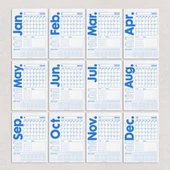 2026 Duvar Takvimi, 33X48 cm, A4, Spiralli Takvim, Önceki ve Sonraki Ay Takvim, Aylık Planlayıcı Takvim, Trend Mavi thumbnail 4