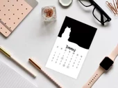 Ahşap Tabanlı Masa Takvimi | Kedi Fotoğraflı 2026 Masa Takvimi - 3