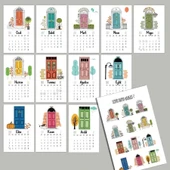 Ahşap Tabanlı Renkli Kapılar 2026 Masa Takvimi - 3