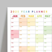 2026 Yıllık Planlayıcı Duvar Takvimi, Gökkuşağı Renkleri, Rainbow, Dikey thumbnail 3