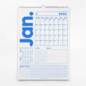 2026 Duvar Takvimi, 33X48 cm, A4, Spiralli Takvim, Önceki ve Sonraki Ay Takvim, Aylık Planlayıcı Takvim, Trend Mavi thumbnail 8