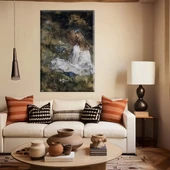 Bahçede Genç Kız Kanvas Tablo thumbnail 2