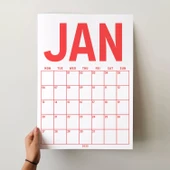 2026 Aylık Planlayıcı Duvar Takvimi, 33X48 cm & A4 Poster Takvim, Aile Takvimi, Gökkuşağı Renkleri - 2