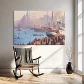 Liman Şehri İzlenimleri Kanvas Tablo thumbnail 2