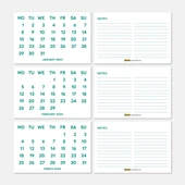 2026 Takvimi, 2026 Masa Takvimi Yeşil Renk, 2026 Calendar, 2026 Desk Calendar Green Color thumbnail 3