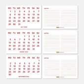 2026 Takvimi, 2026 Masa Takvimi Kırmızı Renk, 2026 Calendar, 2026 Desk Calendar Red Color thumbnail 5