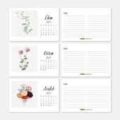 Çiçekli Takvim, 2026 Masa Takvimi, Çiçek Fotoğraflı Takvim thumbnail 6