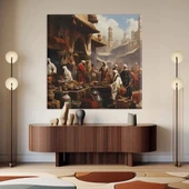 Tarihi Pazar Yeri Kanvas Tablo thumbnail 2