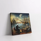 Deniz Feneri Yanında Kanvas Tablo thumbnail 3