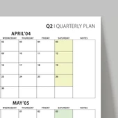 Amerikan Standardı Takvim, Üç Aylık Planlayıcı 2026 Duvar Takvimi, Nisan - Haziran 2026, 90 Günlük Planlama, Yılın İkinc thumbnail 5