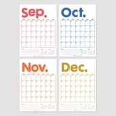 2026 Aylık Planlayıcı Duvar Takvimi, Önceki ve Sonraki Ay Takvim, 33X48 cm & A4 Spiralli Takvim, Canlı Gökkuşağı Renkler thumbnail 8