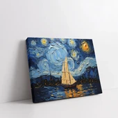 Geceye Yelken Açan Kanvas Tablo thumbnail 3