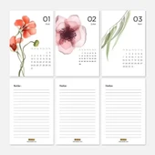 Mevsim Çiçekli Takvim 2026 Masa Takvimi Kraft thumbnail 3