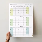 Amerikan Standardı Takvim, Üç Aylık Planlayıcı 2026 Duvar Takvimi, Nisan - Haziran 2026, 90 Günlük Planlama, Yılın İkinc thumbnail 2