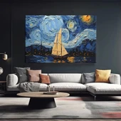 Geceye Yelken Açan Kanvas Tablo thumbnail 2
