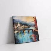 Su Kenarı Kasabası Kanvas Tablo thumbnail 3