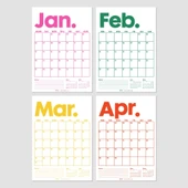 2026 Aylık Planlayıcı Duvar Takvimi, Önceki ve Sonraki Ay Takvim, 33X48 cm & A4 Spiralli Takvim, Canlı Gökkuşağı Renkler thumbnail 6