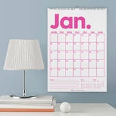 2026 Aylık Planlayıcı Duvar Takvimi, Önceki ve Sonraki Ay Takvim, 33X48 cm & A4 Spiralli Takvim, Canlı Gökkuşağı Renkler thumbnail 1