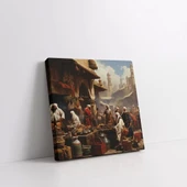 Tarihi Pazar Yeri Kanvas Tablo thumbnail 3