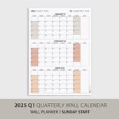 Amerikan Standardı Takvim, Üç Aylık Planlayıcı 2026 Duvar Takvimi, Ocak - Mart 2026, 90 Günlük Planlama, Yılın Birinci Ç thumbnail 3