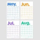 2026 Aylık Planlayıcı Duvar Takvimi, Önceki ve Sonraki Ay Takvim, 33X48 cm & A4 Spiralli Takvim, Canlı Gökkuşağı Renkler thumbnail 7