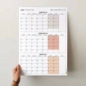 Üç Aylık Planlayıcı 2026 Duvar Takvimi Seti, 90 Günlük Planlama, 2026 Duvar Planlayıcı Takvim, Boho Renkler, 12 Hafta Pl thumbnail 3
