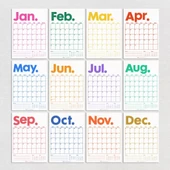 2026 Aylık Planlayıcı Duvar Takvimi, Önceki ve Sonraki Ay Takvim, 33X48 cm & A4 Spiralli Takvim, Canlı Gökkuşağı Renkler thumbnail 5