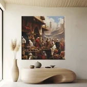 Tarihi Pazar Yeri Kanvas Tablo thumbnail 1