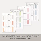 Amerikan Standardı Takvim, Üç Aylık Planlayıcı 2026 Duvar Takvimi Seti, 90 Günlük Planlama, 2026 Duvar Planlayıcı Takvim thumbnail 2