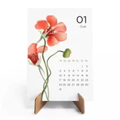 Mevsim Çiçekli Takvim 2026 Masa Takvimi Kraft thumbnail 2