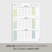 Amerikan Standardı Takvim, Üç Aylık Planlayıcı 2026 Duvar Takvimi, Nisan - Haziran 2026, 90 Günlük Planlama, Yılın İkinc thumbnail 3