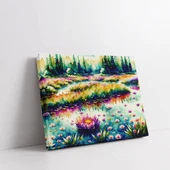 Büyülü Orman Gölü Kanvas Tablo thumbnail 2