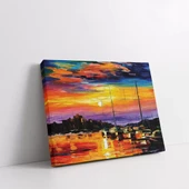 Limanın Akşam Işıkları Kanvas Tablo thumbnail 2