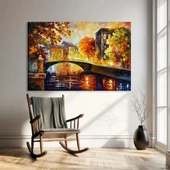 Köprüden Görünen Sonbahar Kanvas Tablo thumbnail 1