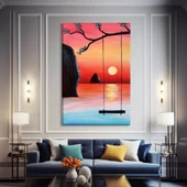 Günbatımında Salıncak Kanvas Tablo thumbnail 1