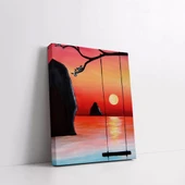Günbatımında Salıncak Kanvas Tablo thumbnail 2