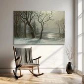 Kışın Sessizliği ve Ağaç Kanvas Tablo thumbnail 1