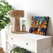 Gece Şehri Işıkları Kanvas Tablo thumbnail 3