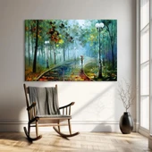 Park Yolunda Yürüyüş Kanvas Tablo thumbnail 1