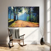 Sisli Orman Yolu Kanvas Tablo thumbnail 1